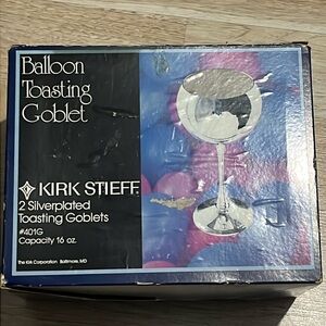 Vintage Kirik Stieff Silverplated Toasting  Goblets
